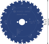 BoschEXPERT 木工圆锯片 210 毫米，适用于木材。